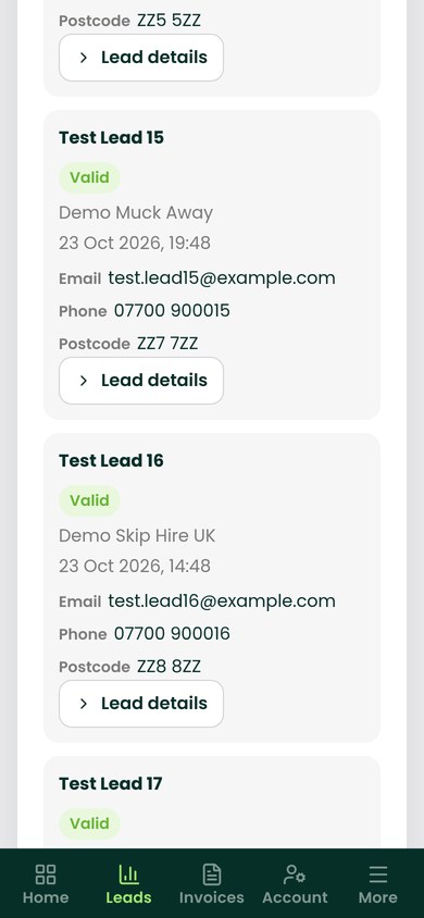 Leads at mobile width