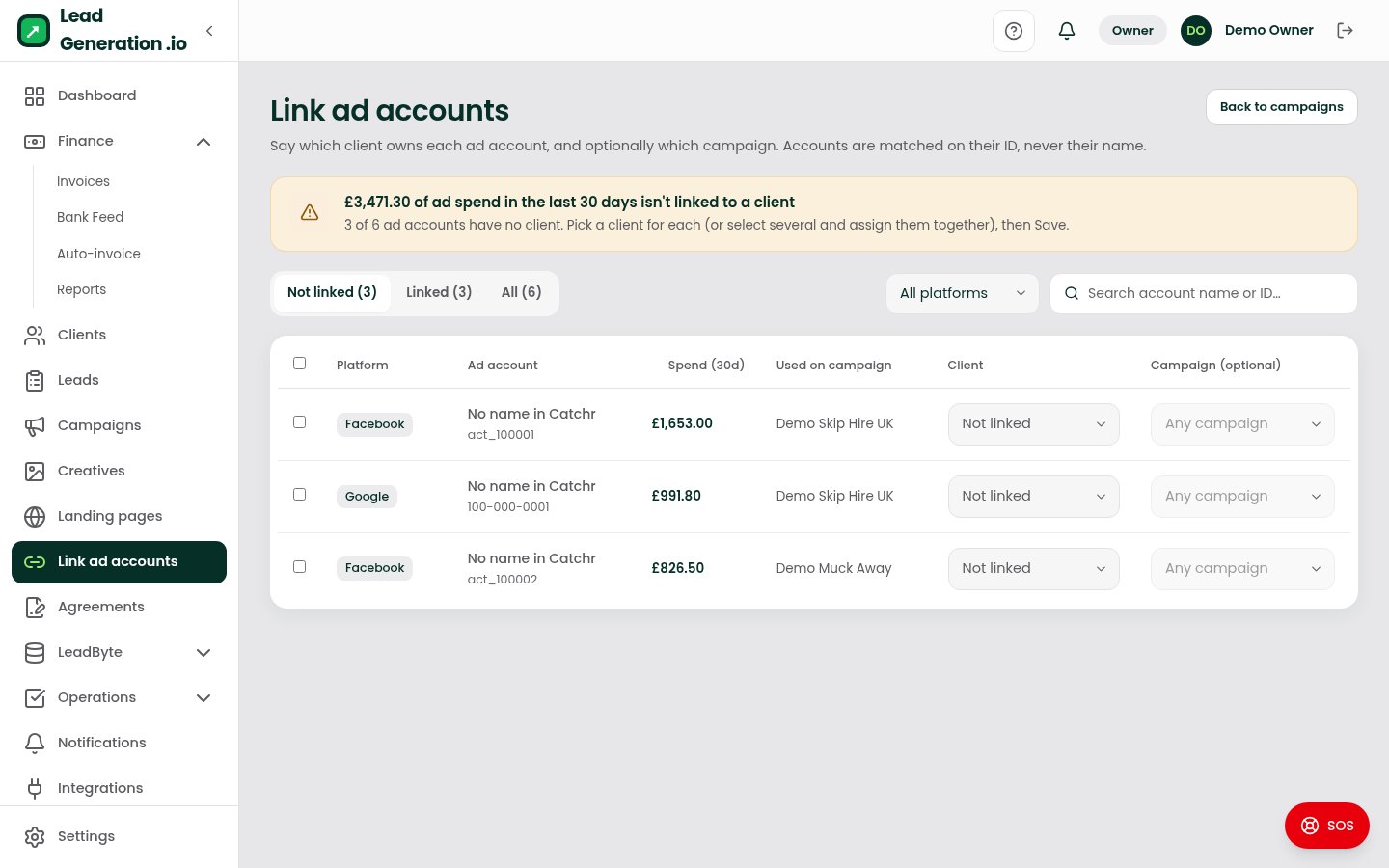 Ad accounts at desktop width