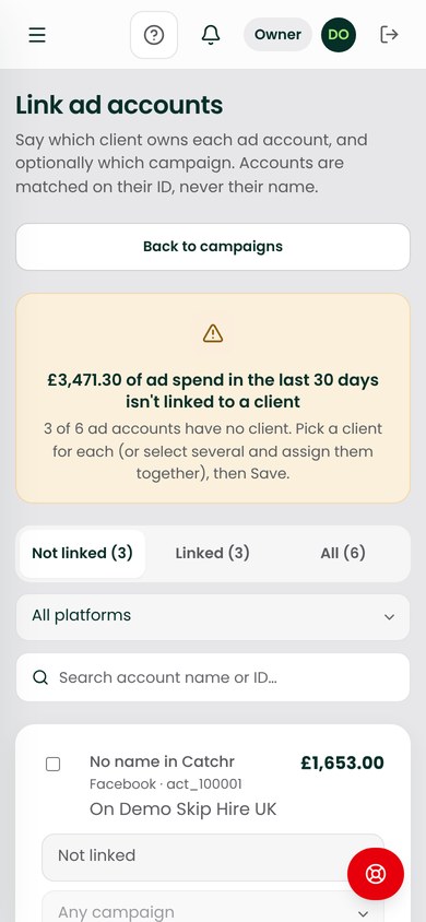 Ad accounts at mobile width
